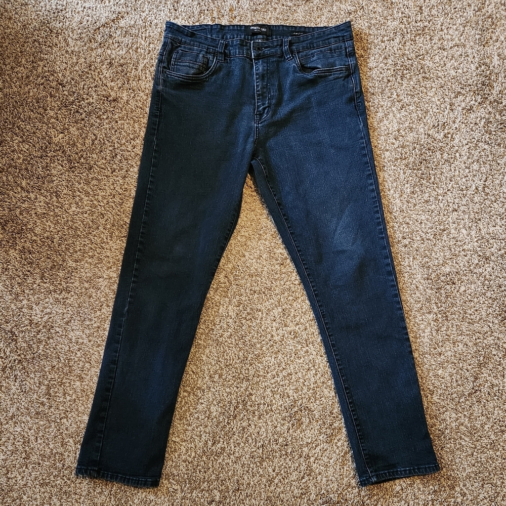 Kenneth Cole Men's Dark Blue Straight Fit Jeans - 36×34